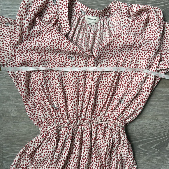 ZADIG & VOLTAIRE Rinka Heart-print Dress In Red Silk Small - Picture 12 of 14